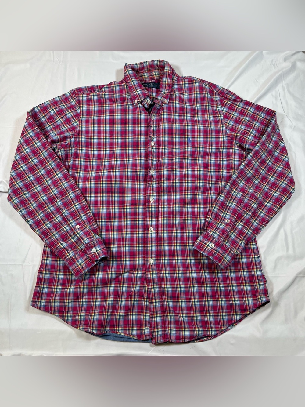 Polo Ralph‎ Lauren Plaid Double Layer Lined Long Sleeve Button Down Shirt Men L